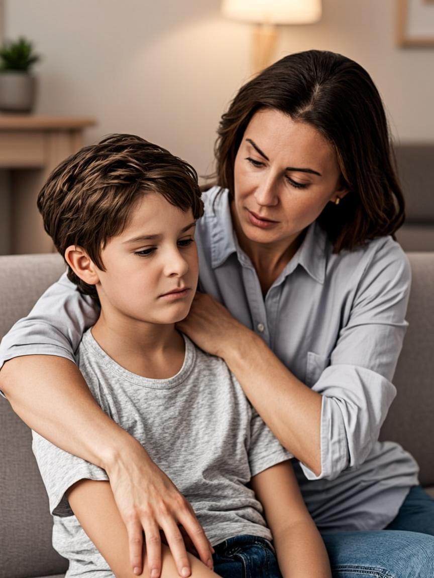 Caregiver providing a safe, reassuring environment for a young person