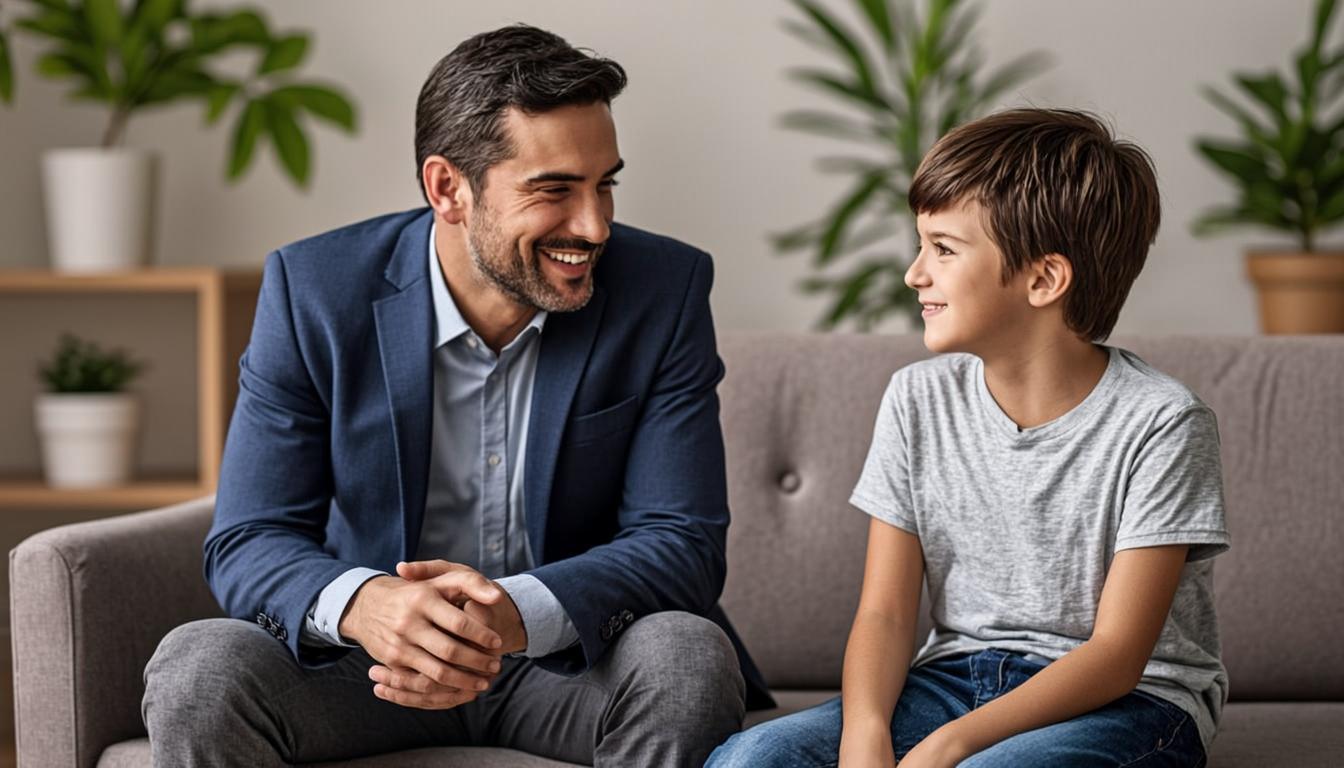 Mentor and teenager in thoughtful curious conversation