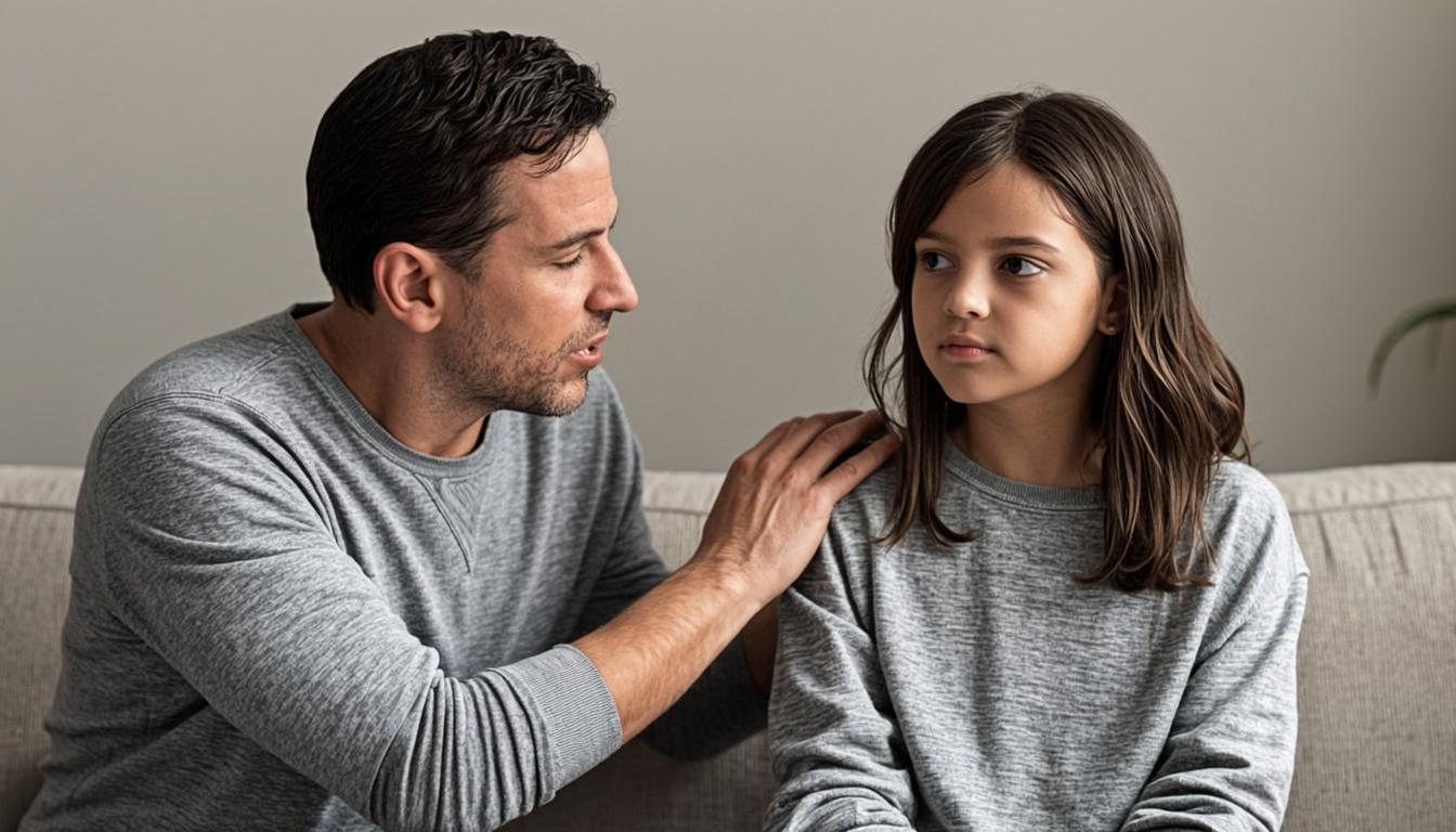 Compassionate adult offering comfort to a teenager