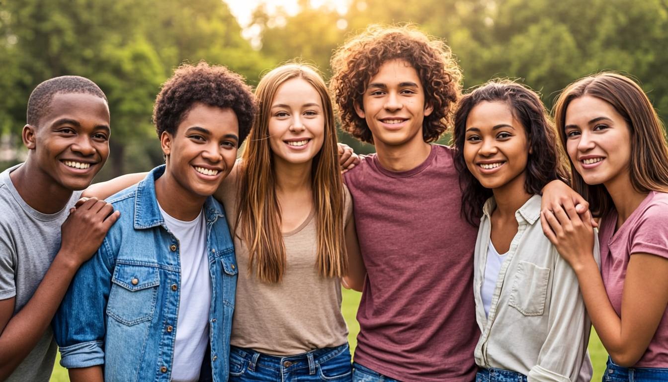 Diverse group of teenagers supported by Manilla Support Services